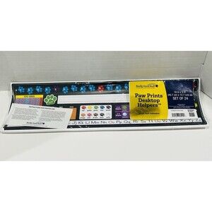 Really Good Stuff 24PK Paw Prints Self-Adhesive Vinyl Desktop Nameplate Tags
